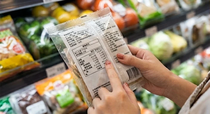 &nbsp;翻到食品包裝背面，同時查看每份量、碳水化合物與成分表，比只看正面宣稱更有參考價值。