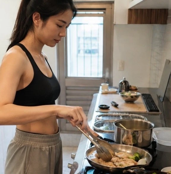 從煎雞肉、準備蔬菜到煮麵，在家也能用簡單食材完成一份快速麵食料理
