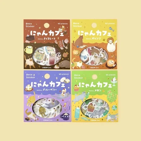 現貨❤️BGM 箔押加工 貓咪咖啡 質感貼紙包