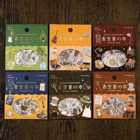 現貨❤️BGM 箔押加工 青空跳蚤市場 多主題質感貼紙包
