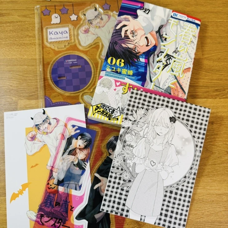 現貨❤️蜜瓜 春の嵐とモンスター春日暴風雨和怪獸漫畫6卷 有償特典(漫畫本體+萬聖節立牌+透卡+繪製卡+PAPER)