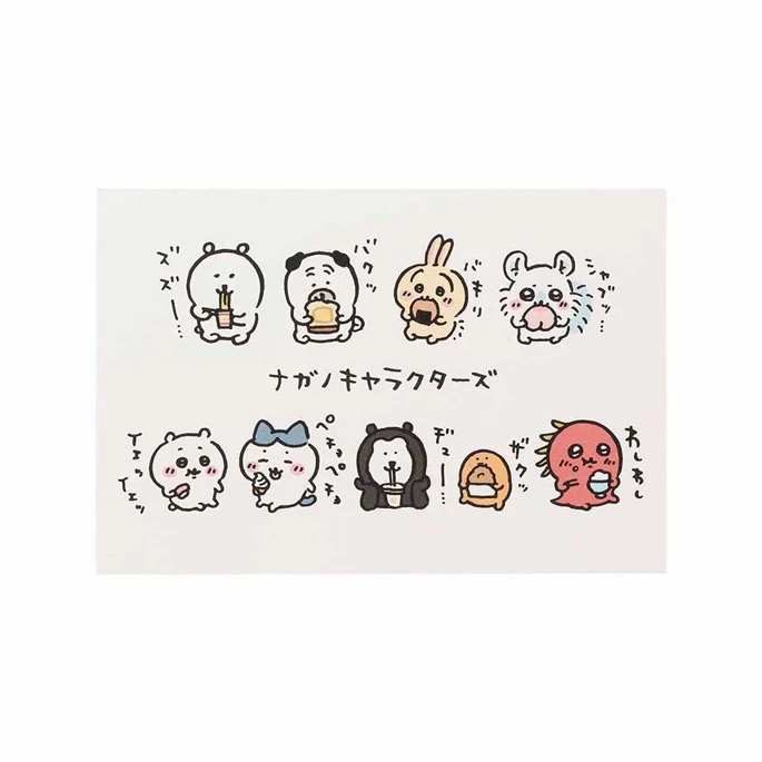 現貨❤️ちいかわ 吉伊卡哇 對自己吐槽的白熊 ナガノ角色明信片 食べ食べメンバー集合