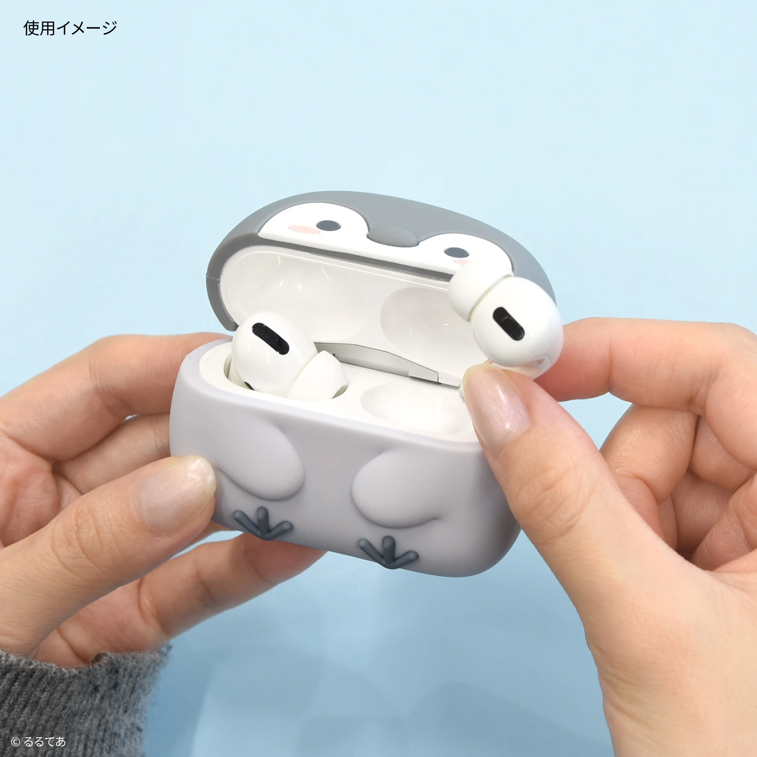 預購🇯🇵gourmandise 正能量企鵝 コウペンちゃん AirPods Pro 第2代／初代通用 矽膠保護殼（附吊飾孔設計）