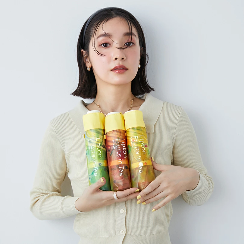預購🇯🇵because × Lipton 聯名透明折傘 折疊透明傘 水果紅茶主題/三色可選