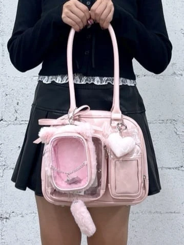 預購🇯🇵WEGO きらふわ 毛絨娃娃痛包 波士頓手提包
