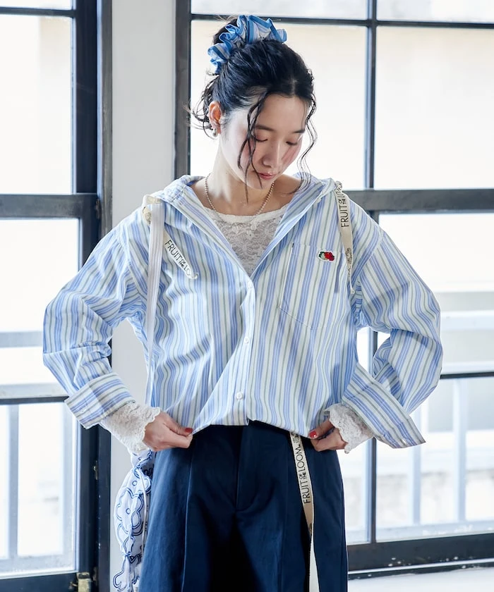 預購🇯🇵FREAK'S STORE x FRUIT OF THE LOOM  聯名款 多彩連帽短版襯衫