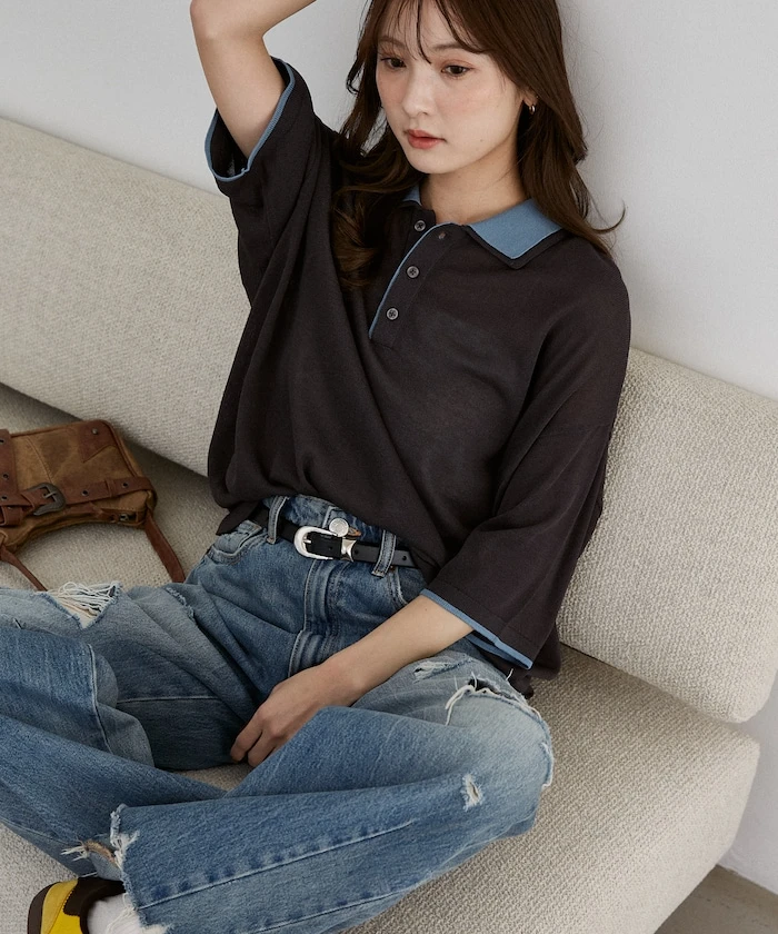 預購🇯🇵LOVE POP STUDIO x PUBLUX 聯名限定 配色領針織 POLO 衫