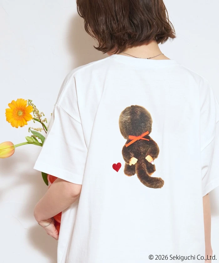 預購🇯🇵FREAK'S STORE x 蒙奇奇 Monchhichi 聯名款 前後雙面印花 質感電繡愛心 短袖上衣