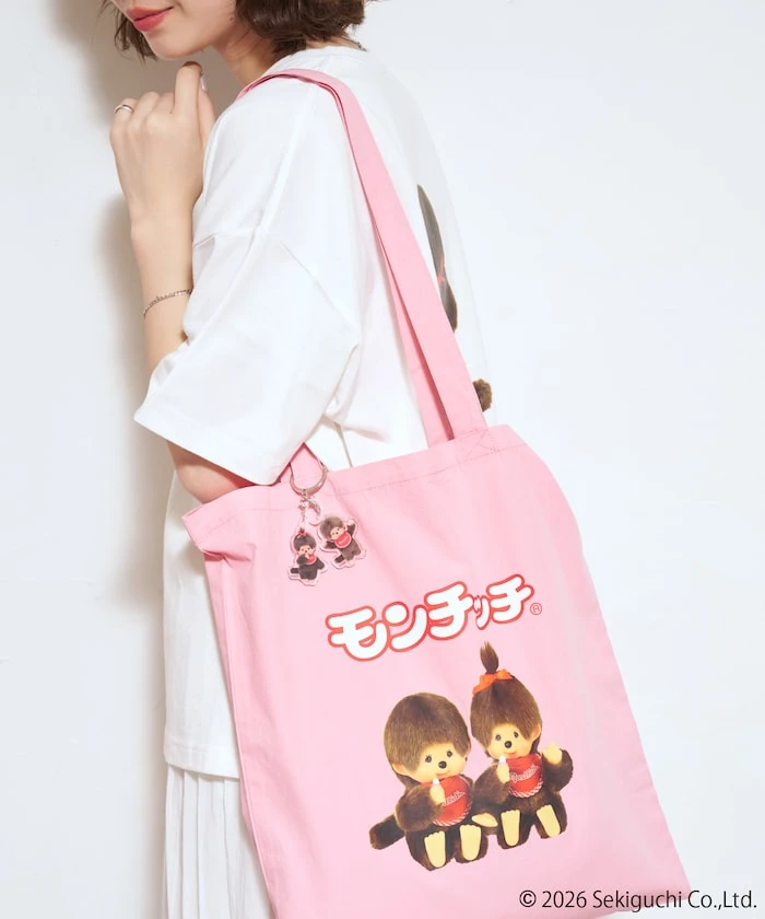 預購🇯🇵FREAK'S STORE x 蒙奇奇 Monchhichi 聯名款 附吊飾 A4 大容量托特包