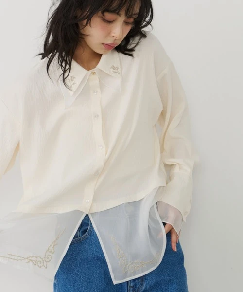 預購🇯🇵Unitage 透膚疊穿質感電繡襯衫 26SS 早春限定款