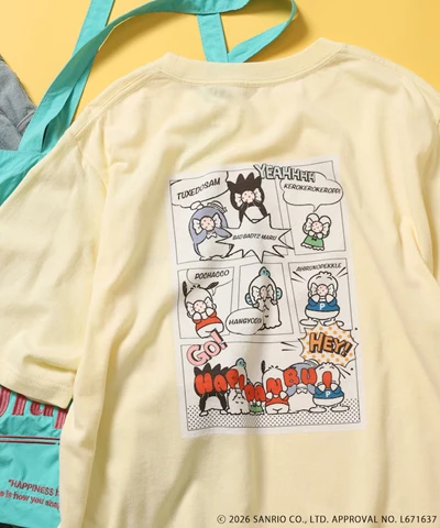 預購🇯🇵FREAK'S STORE × HAPIDANBUI 三麗鷗 遮臉漫畫圖案印花T恤（全3色）
