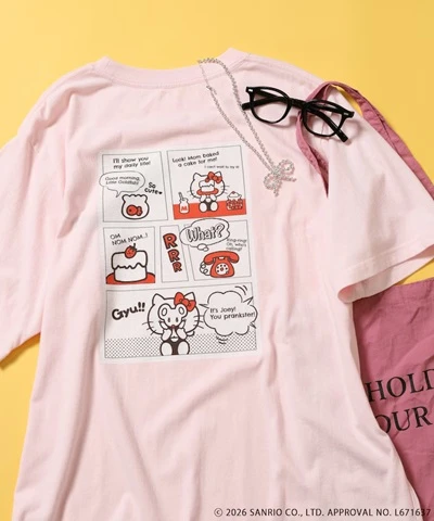 預購🇯🇵FREAK'S STORE × HELLO KITTY 凱蒂貓 遮臉漫畫印花T恤（全3色）