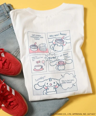 預購🇯🇵FREAK'S STORE × CINNAMOROLL 大耳狗 遮臉漫畫印花T恤（全3色）