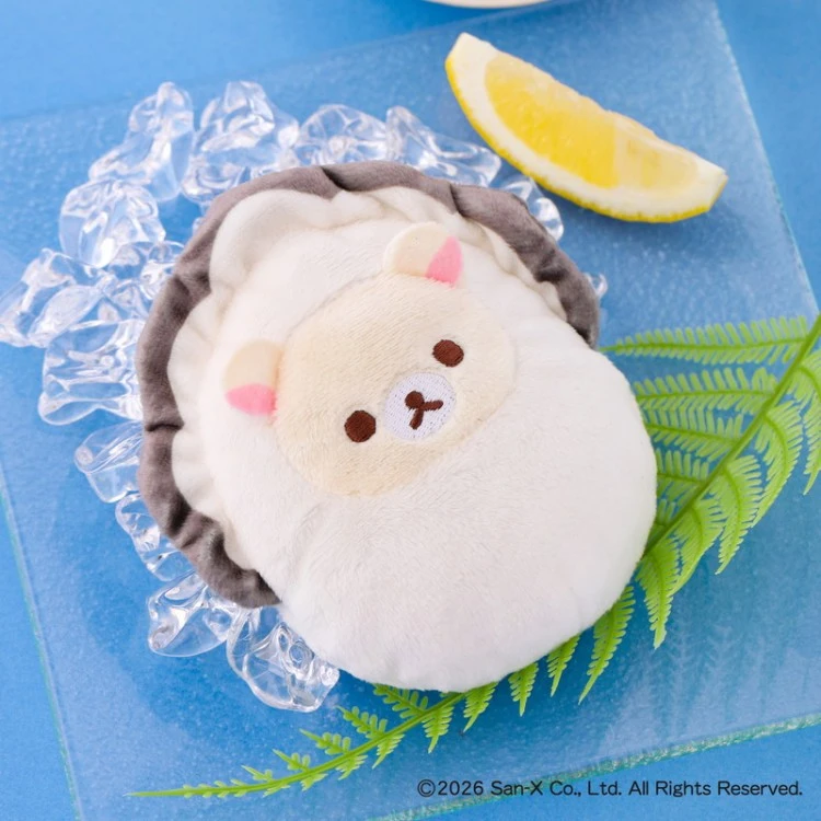 預購🇯🇵寶島社 拉拉熊 小白熊 Korilakkuma 牡蠣造型毛絨收納包 玩偶吊飾