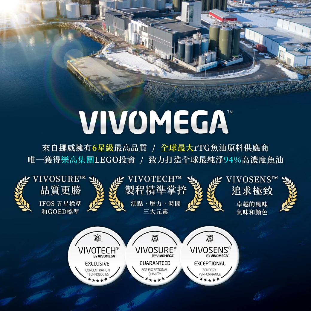 VIVOMEGA頂級魚油,擁有6星高品質,