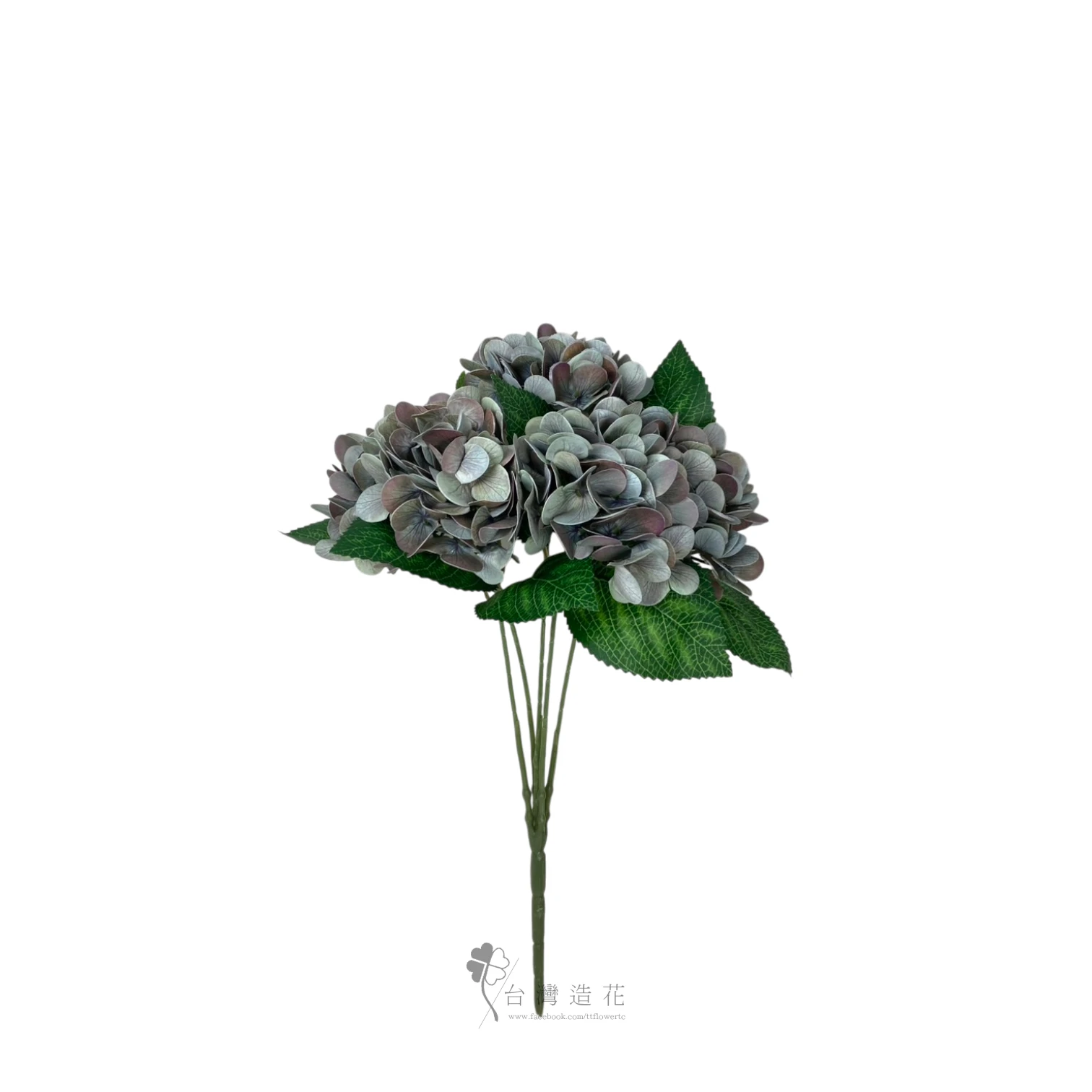 油畫繡球花束(紫藍)