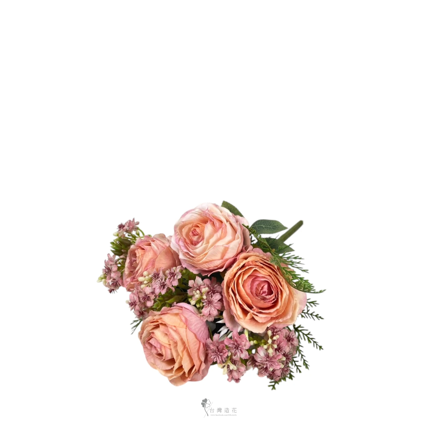 田園包菜玫瑰花束(粉)