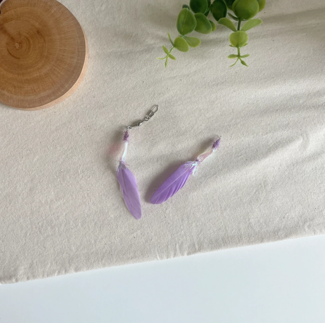 【Moon Rabbit】紫羽精靈｜手工逗貓頭｜Made in Korea