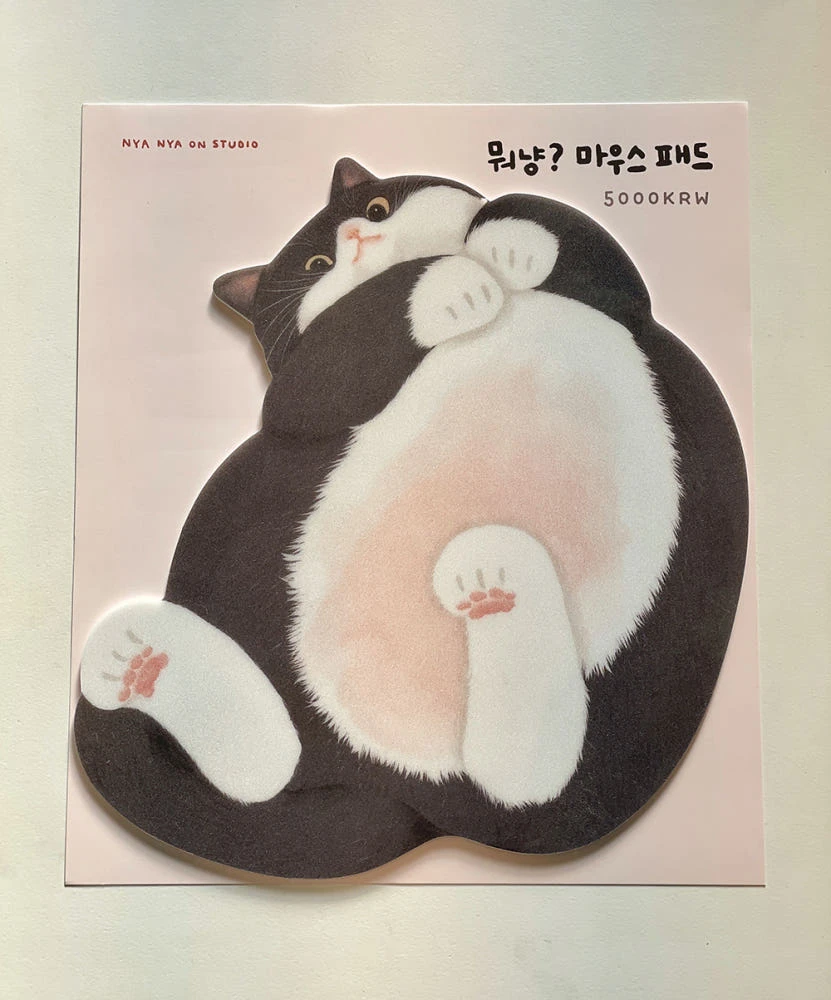 【Nya Nya On】躺平喵 滑鼠墊｜Made in Korea