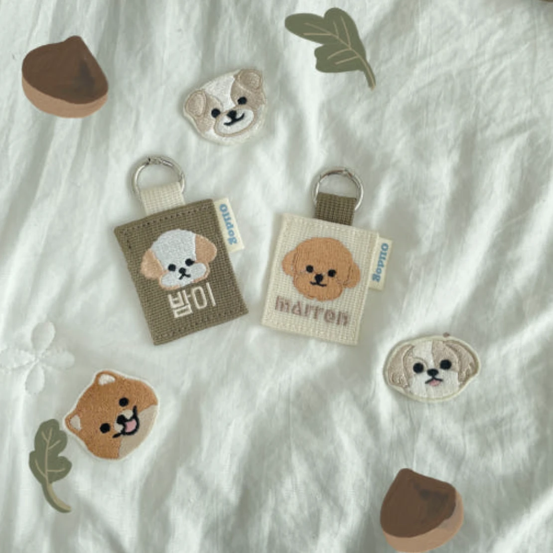 【Olidog】韓國莫蘭迪手工客製方型鑰匙圈｜Made in Korea