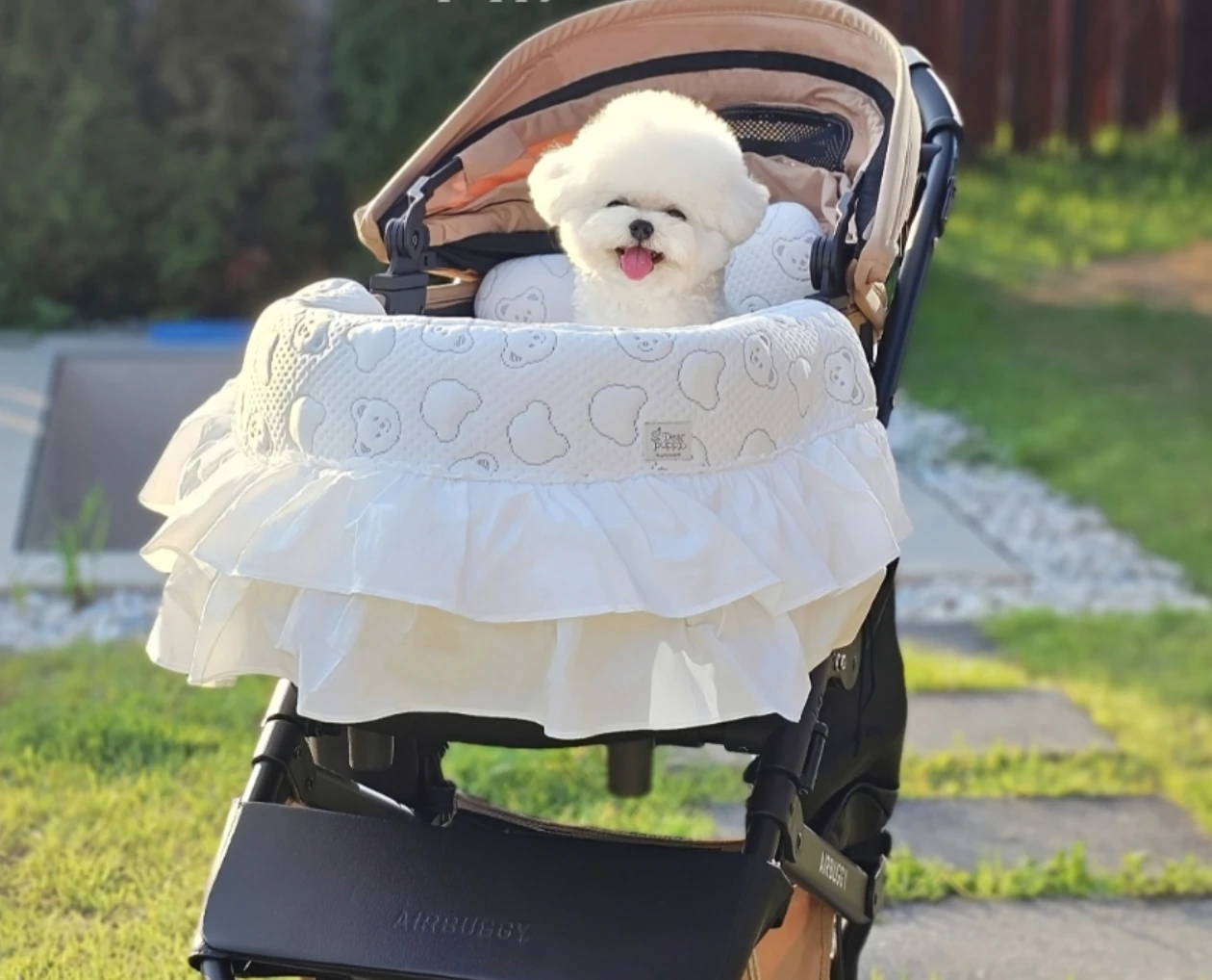 【Dear Puppy】小熊涼感車圍墊｜Made in Korea