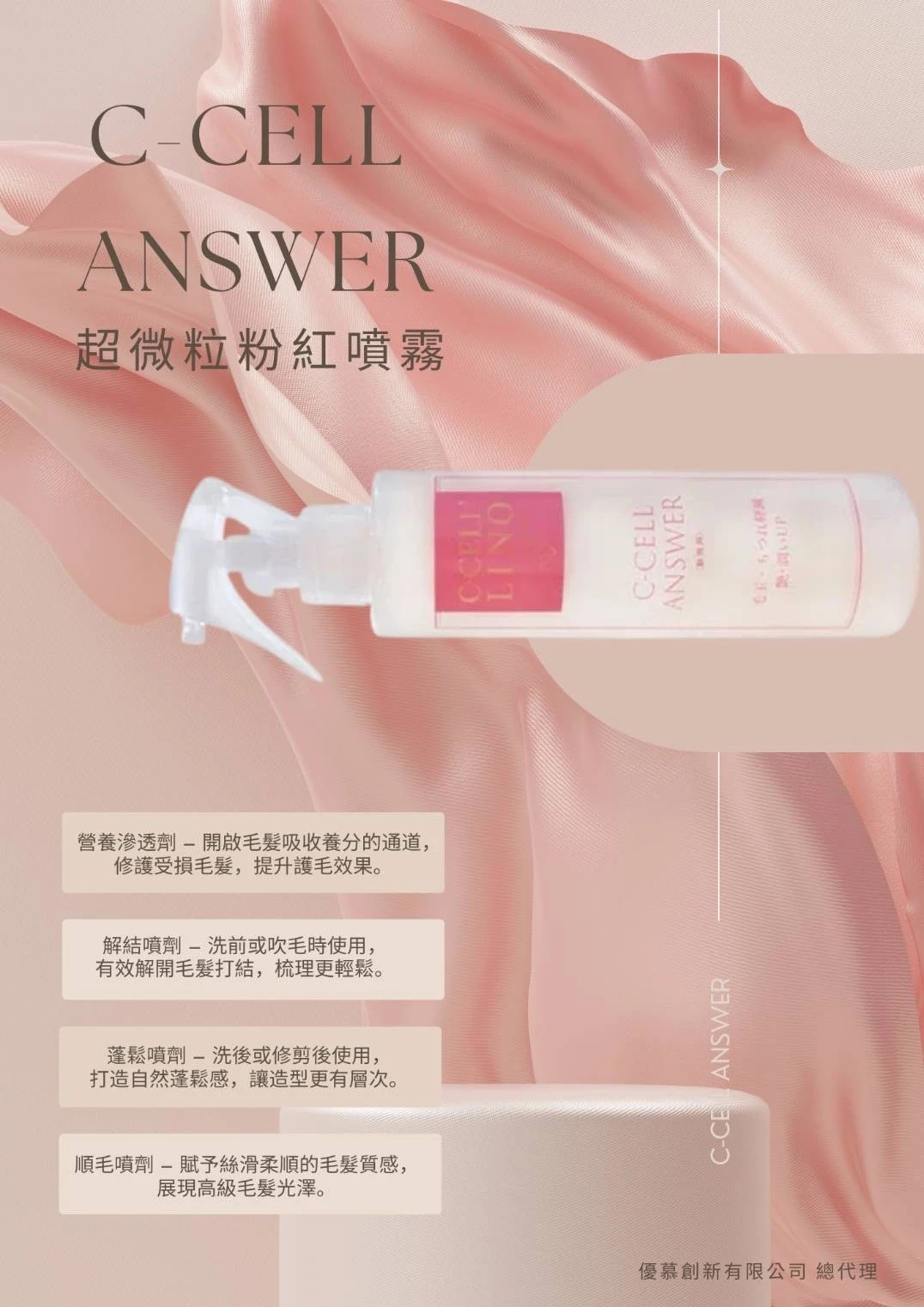 【C-CELL’LINO】超微粒粉紅噴霧200ml