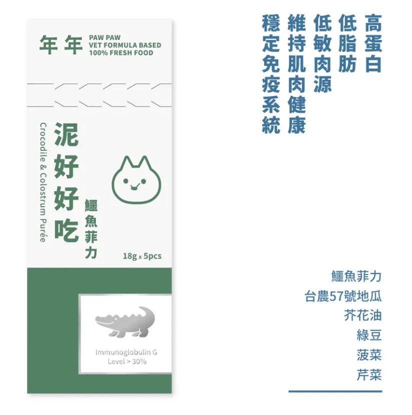 【年年】貓・主食肉泥 - 泥好好吃 鱷魚菲力｜5入/盒