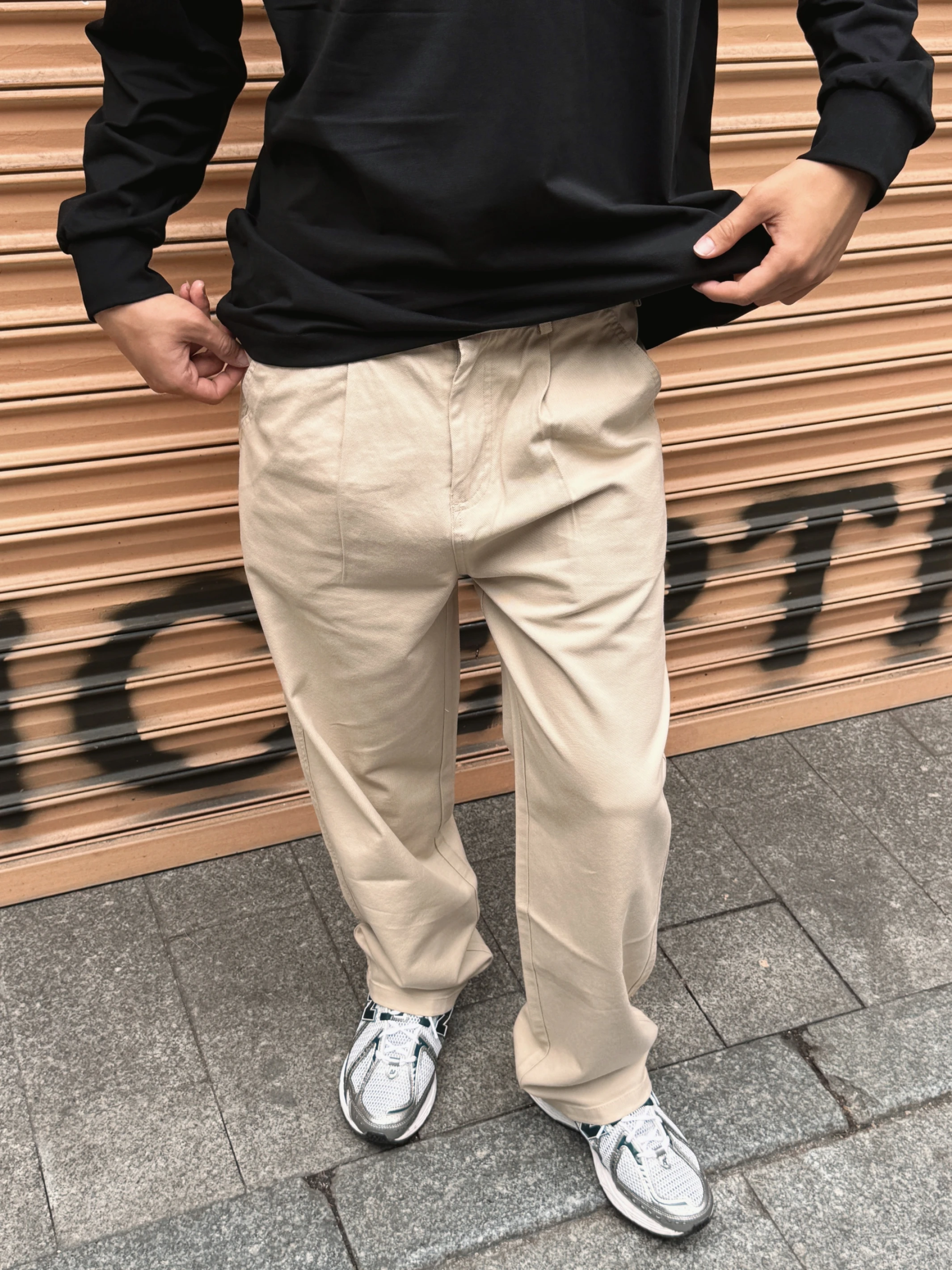 直筒素面百搭褲