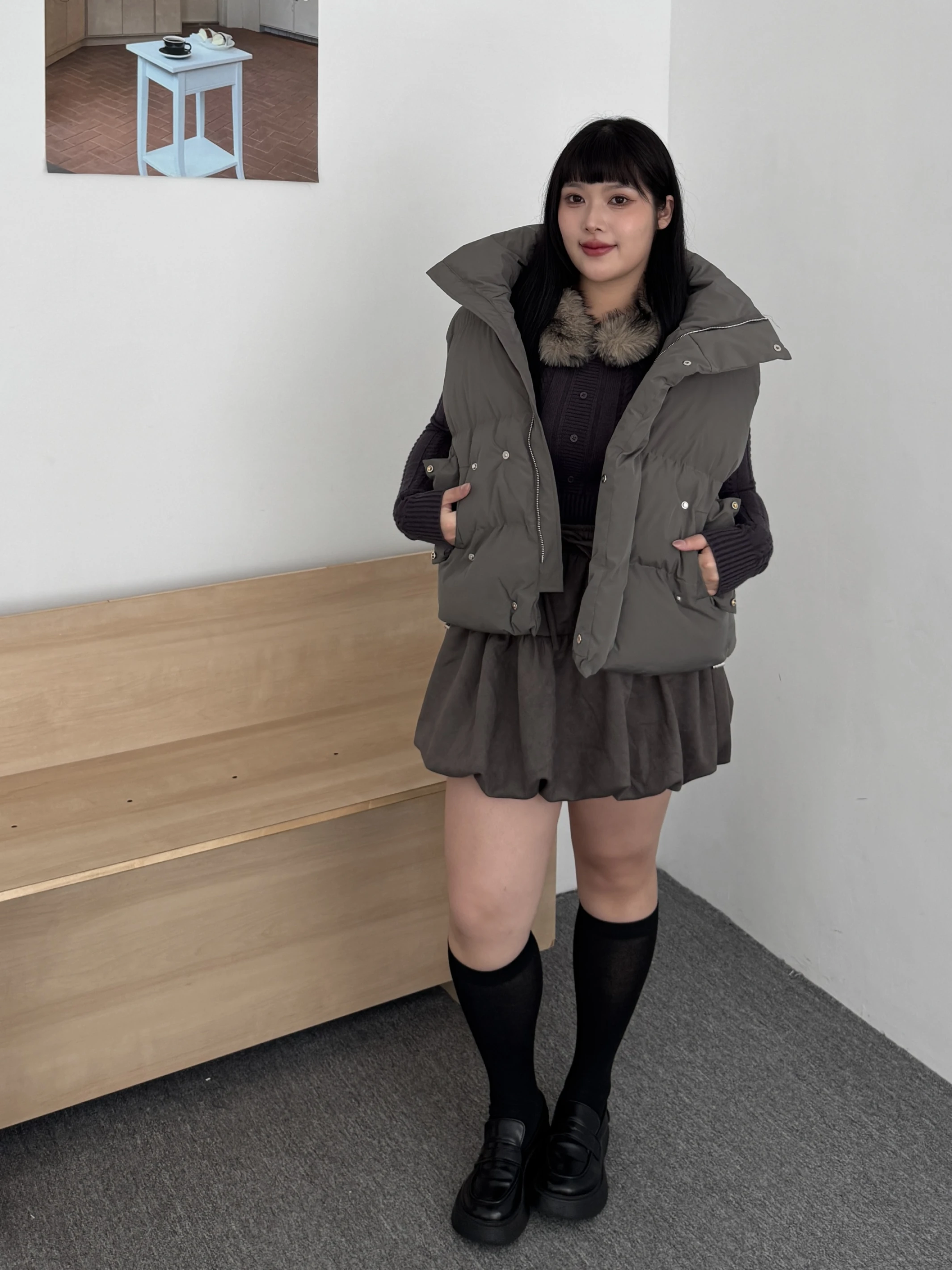 𝘔𝘪𝘴𝘴.𝘉𝘦𝘭𝘭𝘢.莫蘭迪色系羽絨背心808