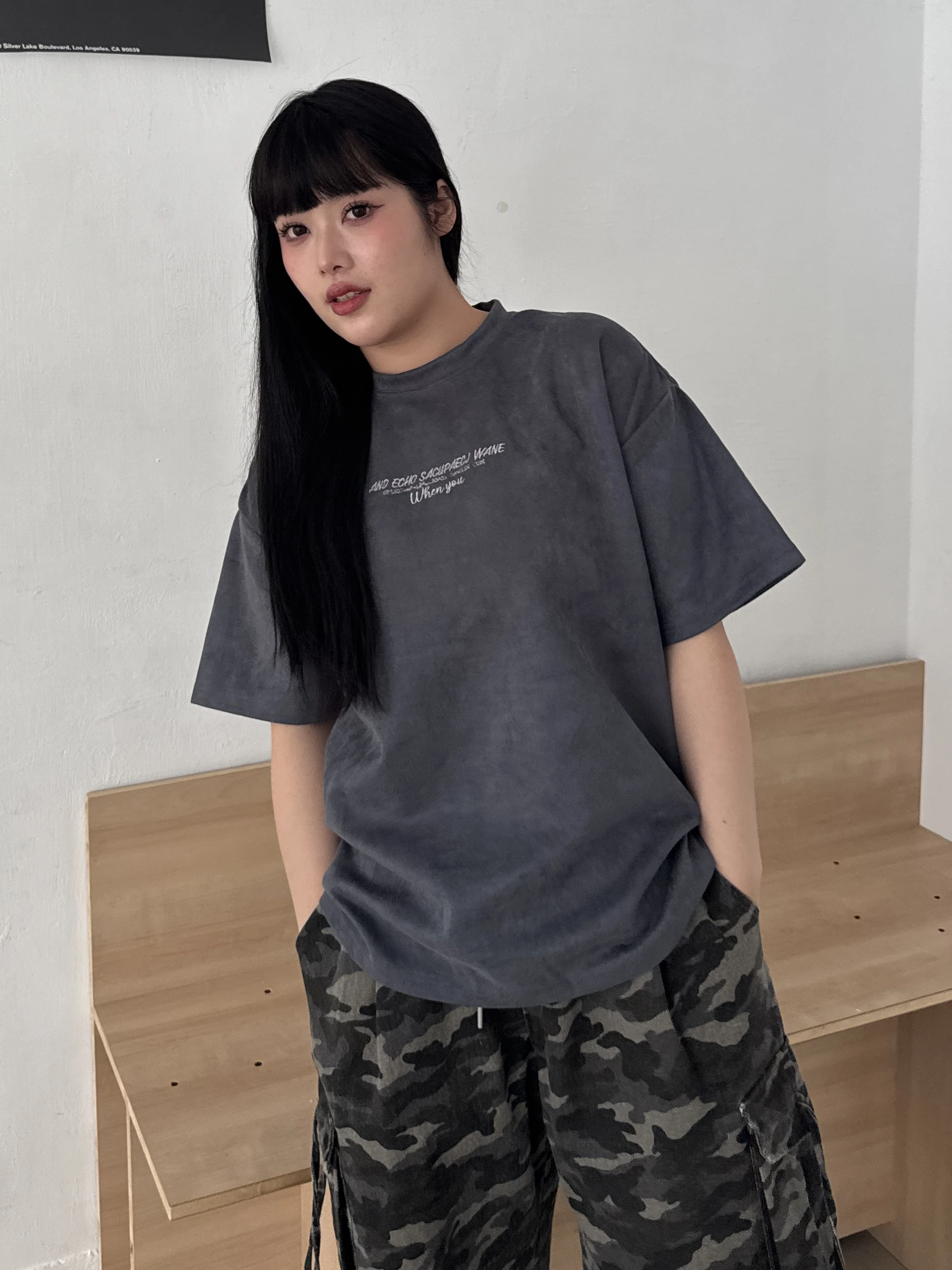 𝘔𝘪𝘴𝘴.𝘉𝘦𝘭𝘭𝘢.韓酷星星麂皮大T-shirt 18957