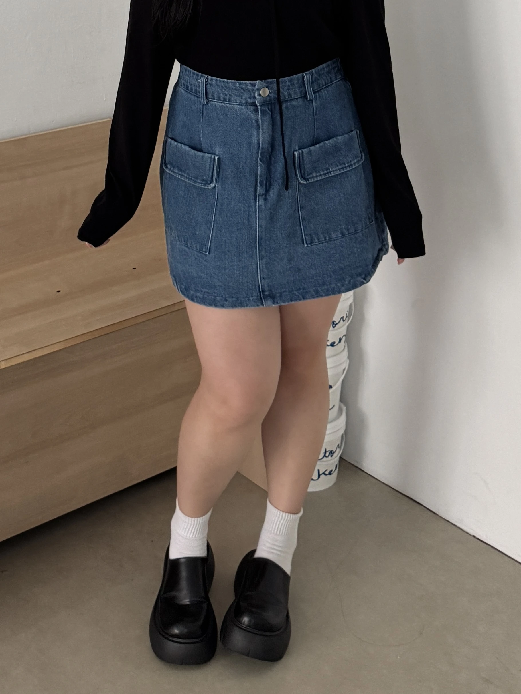 𝘔𝘪𝘴𝘴.𝘉𝘦𝘭𝘭𝘢.重磅工裝牛仔短裙65802