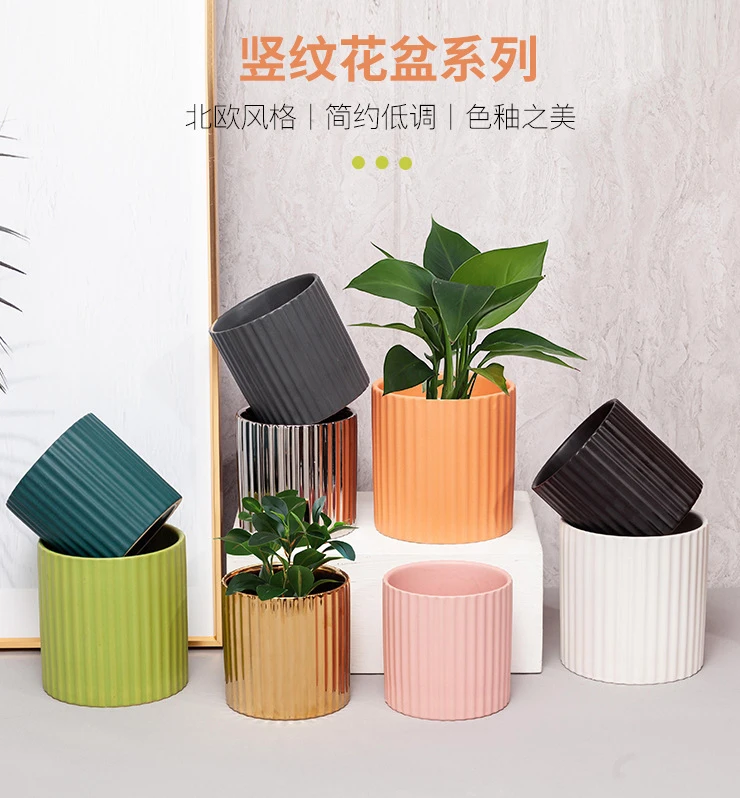 馬卡龍色系陶瓷花盆