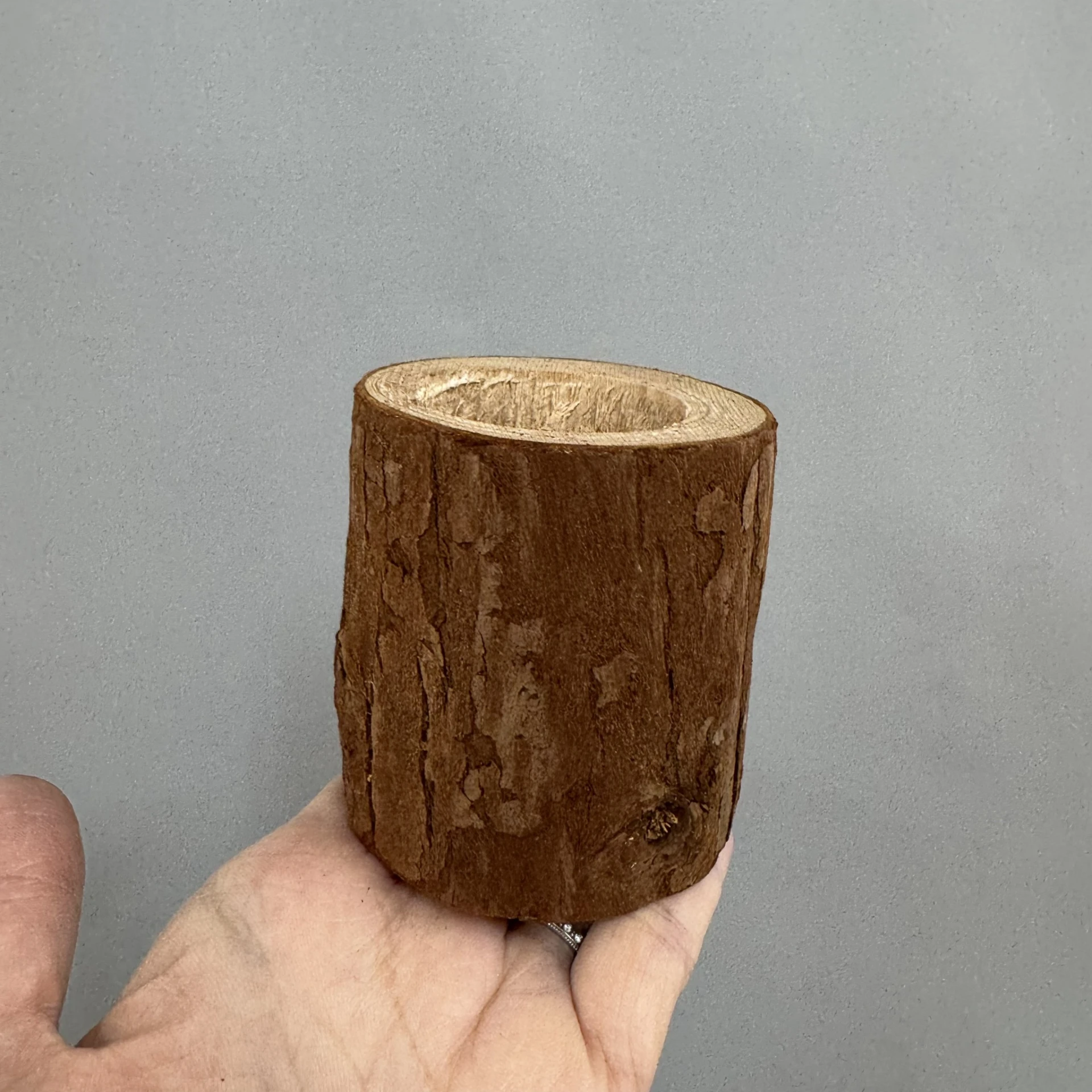 原木小樹皮盆