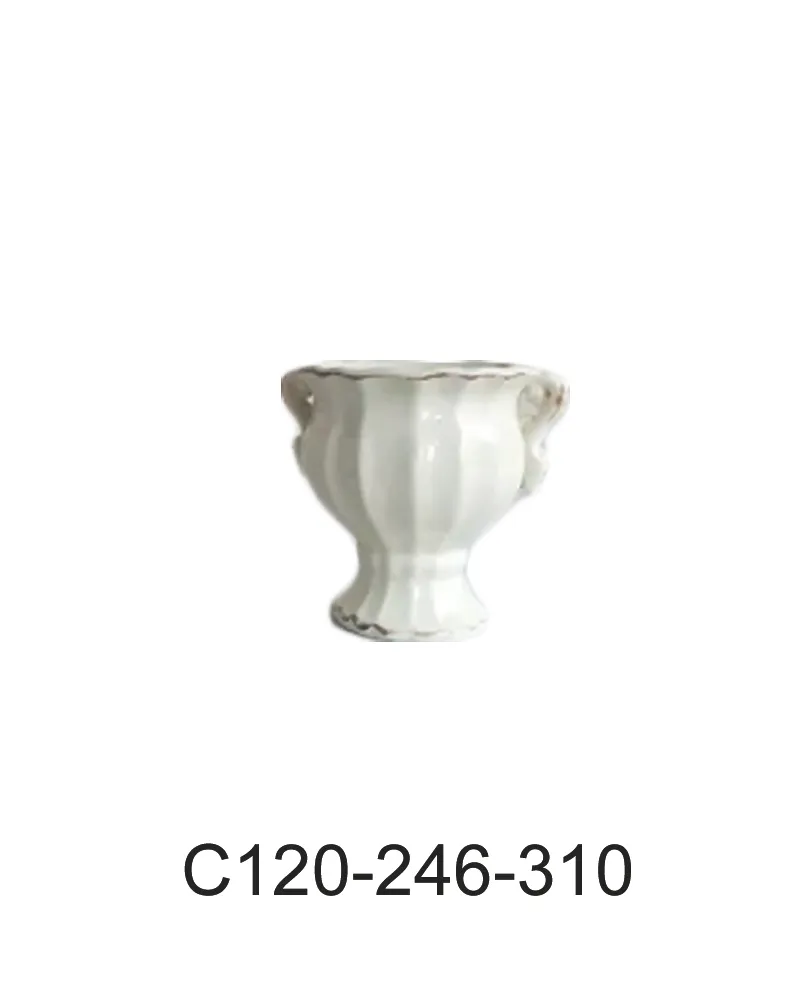 Clay小陶瓷 花器 C120-246-310古典冠軍盃 奶油白