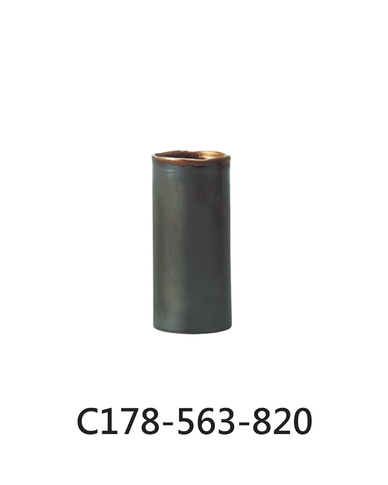 Clay中陶瓷 花器 C178-563-820柱狀 鐵灰金