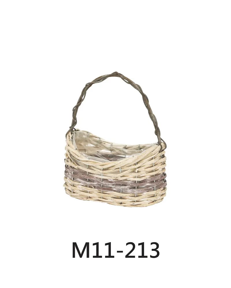 日本進口 M11-213藤編雙色花籃 中