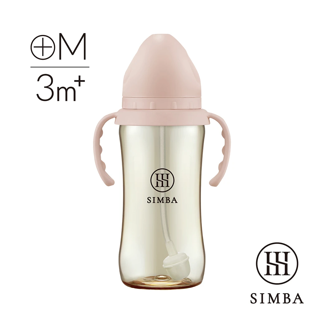 小獅王辛巴 蘊蜜鉑金PPSU寬口吸管把手防脹氣奶瓶(360ml)-學飲適用
