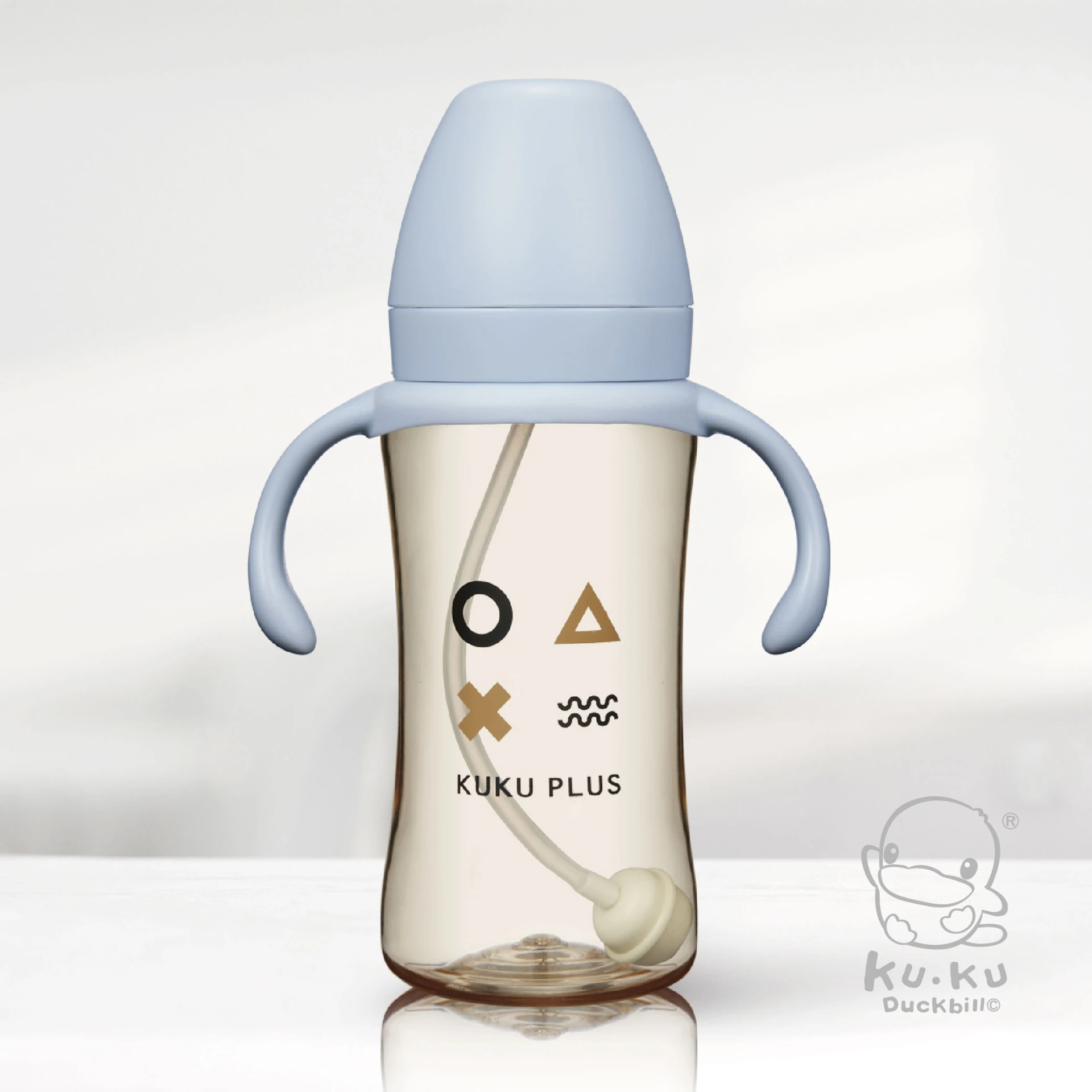 酷咕鴨 KUKU PLUS纯真之瞳寛口PPSU成長奶瓶 300ML（兩色可選）