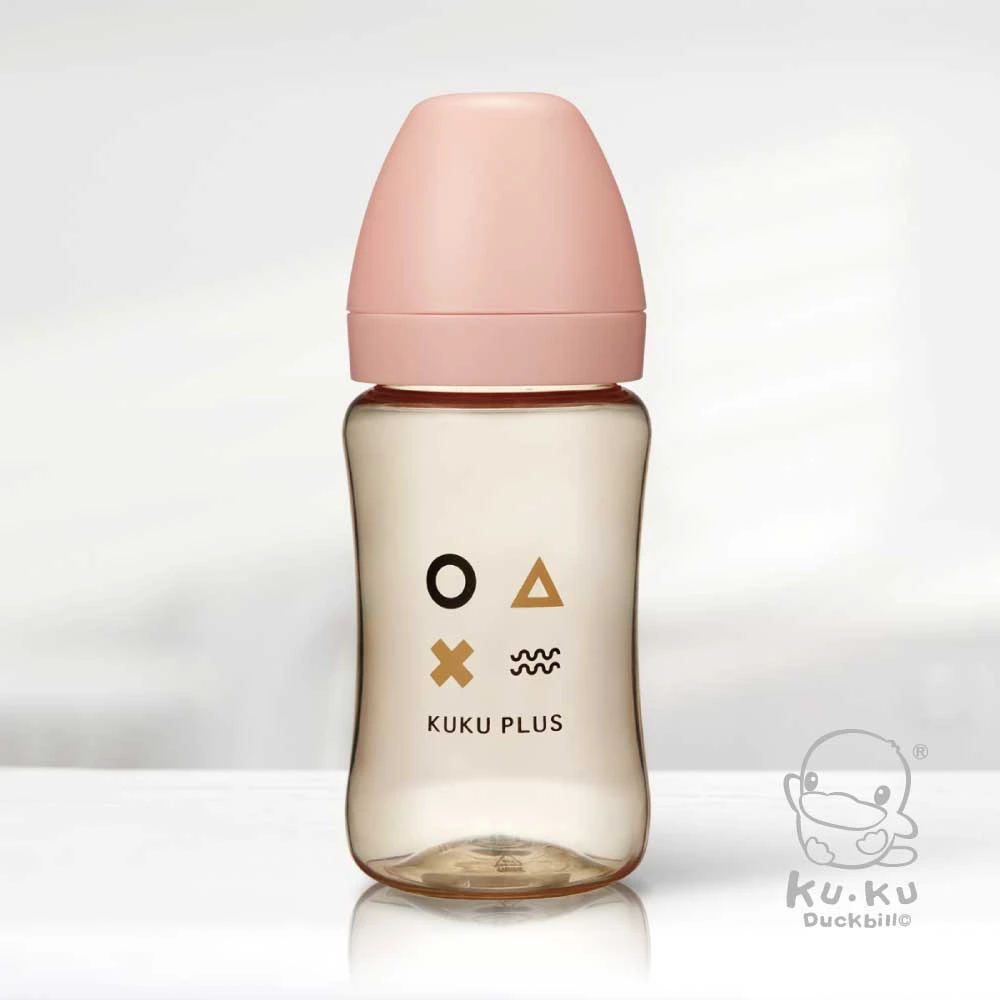 KUKU PLUS纯真之瞳寬口PPSU奶瓶240ML（三色可選）