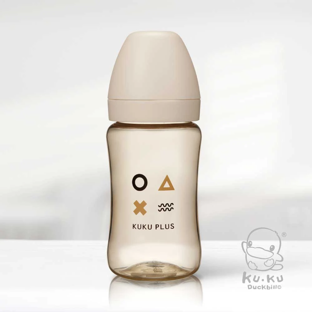 KUKU PLUS纯真之瞳寬口PPSU奶瓶240ML（三色可選）