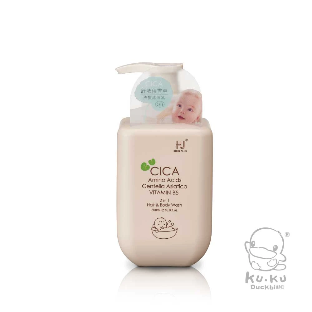 酷咕鴨 KUKU PLUS 舒敏積雪草寶寶洗髮沐浴乳 500ml