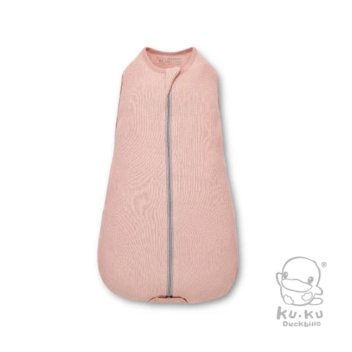 酷咕鴨 KUKU PLUS竹纖羅紋成長懶人包巾-自然粉
