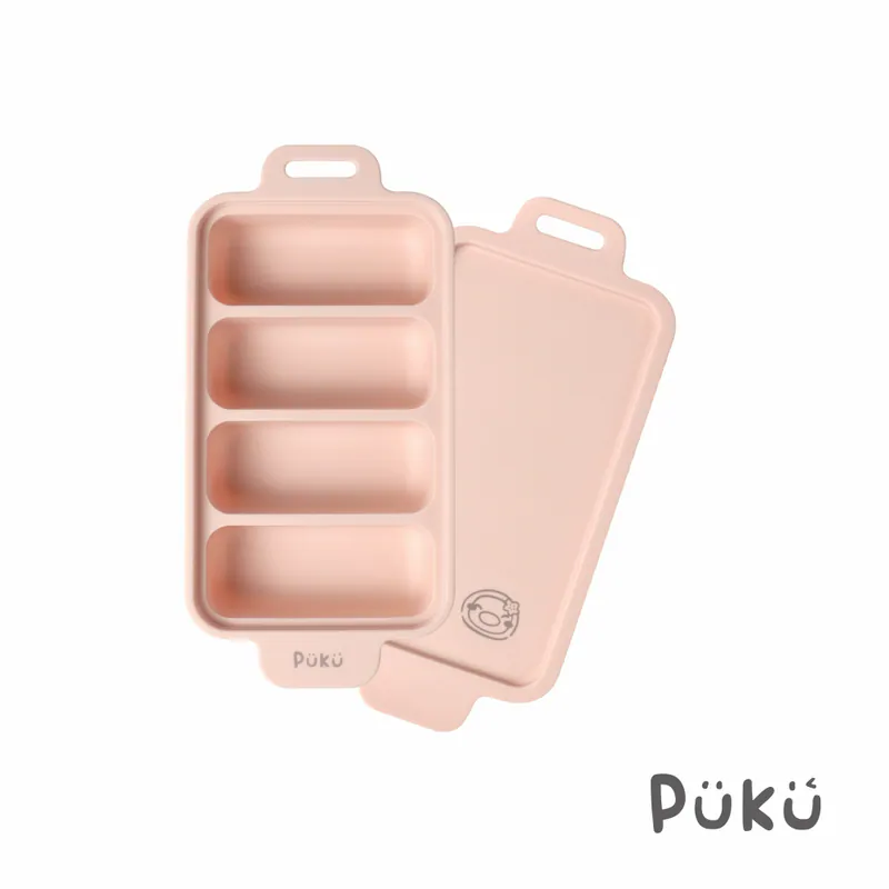 PUKU 午茶玉子燒矽膠副食品分裝盒4格-(三色)