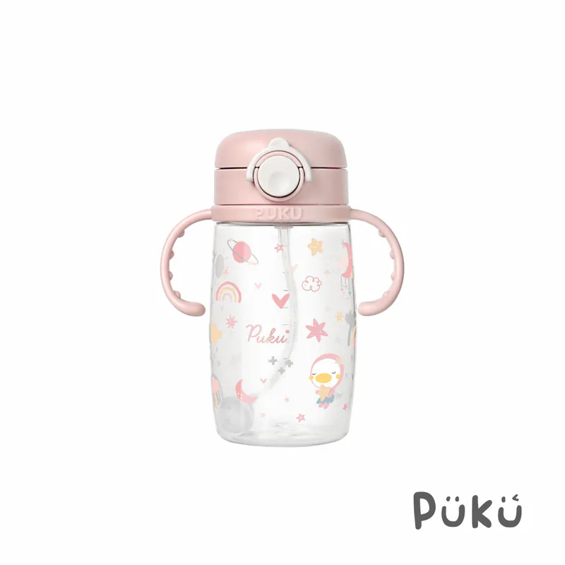 PUKU 飄飄奶蓋Tritan吸管學習水杯330ml-(三色)