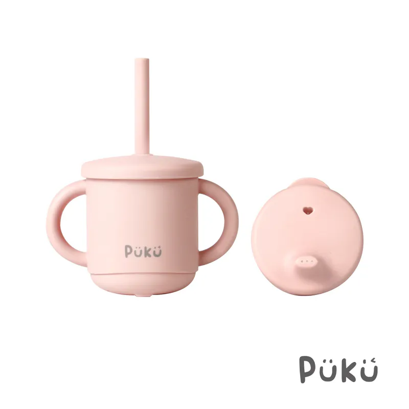 PUKU 午茶雙蓋矽膠吸管馬克學習杯275ml