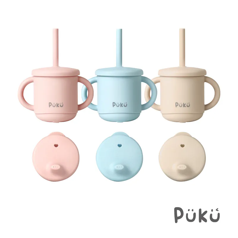 PUKU 午茶雙蓋矽膠吸管馬克學習杯275ml