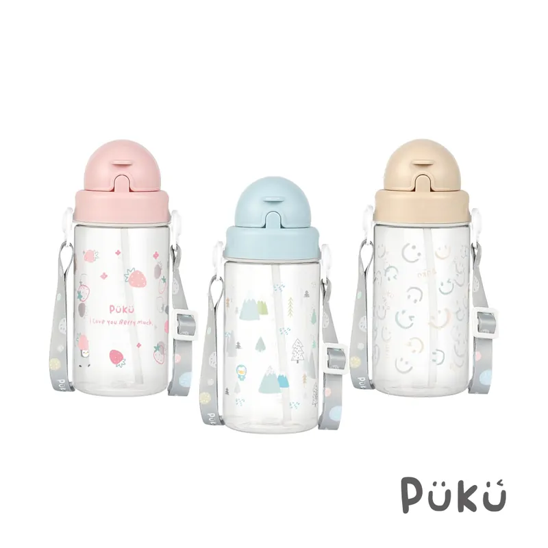 PUKU 飄飄奶蓋Tritan吸管隨身水瓶330ml/550ml (多色)