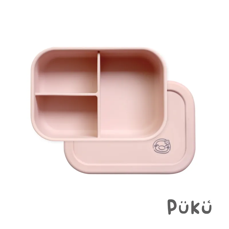PUKU 午茶華夫格分隔矽膠餐盒-(三色)