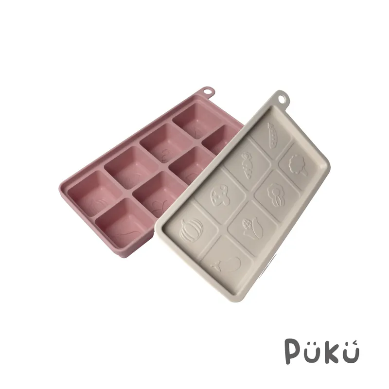 PUKU 鉑金矽膠附蓋副食品分裝盒-三色