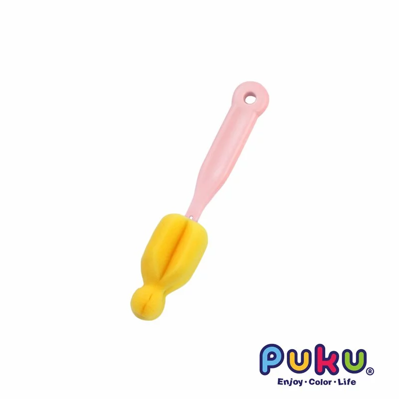 PUKU 轉轉Q高密度海綿奶嘴刷 - 水/粉